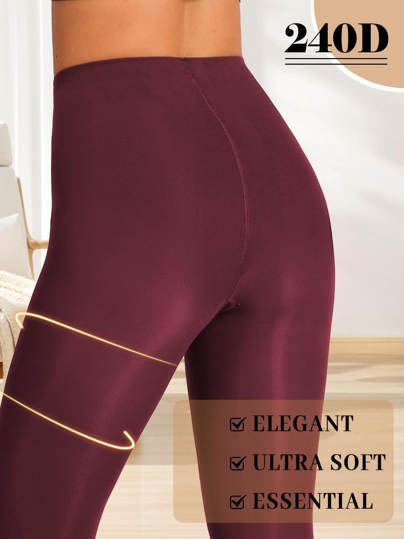 HONENNA Women's Control Top High Elastic Soft Opaque Pantyhose Tights - Image 3